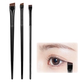 YANHUILAY Eyeliner Brush, Set of 3, Eye Makeup Brush, Eyebrow Brush, Extra Fine, Makeup Brush, Thin, Oblique Brush, Soft, Fiber Hair, Skin-friendly, Easy to Draw, Makeup Brush, Makeup Tool