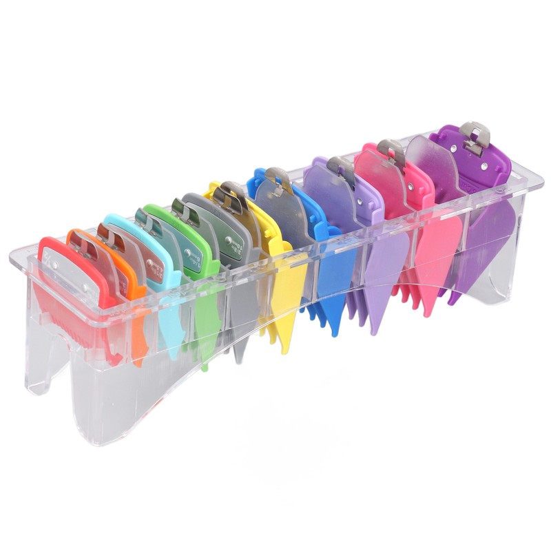 10 Sizes Hair Clipper Combs Guides Professional Colorful Number Coded