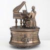 Bronzed Mozart Playing Piano Spinning Music Box