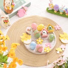 Valery Madelyn 40Pcs Easter Eggs Tree Ornaments, 2" Pastel Pink Blue Plastic Easter Egg Bulk Tree Decoration, Shatterproof Decorative Hanging Egg for Easter Decorations Spring Holiday Party Decor