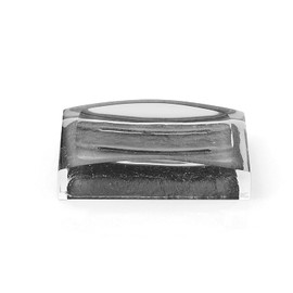 Gedy Antares Soap Dish, Resin, Grey, 7.5 x 11.2 x 2.7