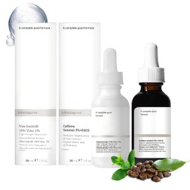 Niacinamide 10% + Zinc 1%+Caffeine Solution 5% + EGCG, Niacinamide Serum, Caffeine Eye Cream Beseitigt Augenringe, Anti-Aging, Mildert Feine Linien und Falten, Hellt Den Hautton Auf (2x30 ml)