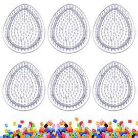 Alovez Ironing Beads Plates, 5 mm Ironing Beads Pegboards Transparent Egg Shape, Pin Plates for Ironing Beads, Ironing Beads Stencils 9 x 7 cm, Pack