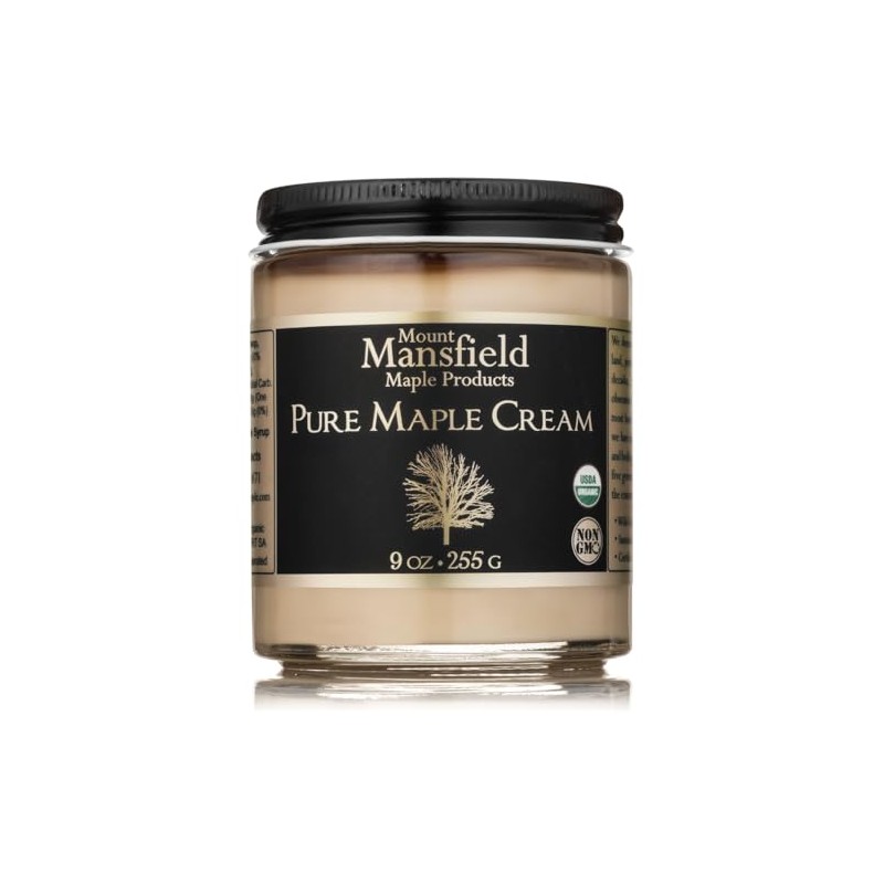 Mansfield Maple Certified Organic Pure Vermont Maple Cream 9oz Glass