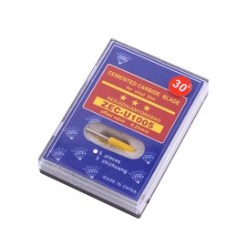 Garosa 10pcs Plotter Knife Roland Cutting Knife Tungsten Steel Lettering Blade Plotter Blade with Cutter Blade for Cutting Plotter Yellow Cap with Band Saw Blades (30°)