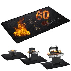 60 x 42 inch Under Grill Mats for Outdoor Grill, Double-Sided Fireproof Deck and Patio Protector Mat, BBQ Mat for Under BBQ, Waterproof Oil-Proof Grill Floor Pads Fire Pit Mat Fireplace Mat