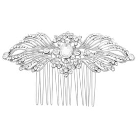 FRCOLOR Bridal Hair Comb with Rhinestones and Simulated Pearls Elegant Wedding Hair Accessory Lightweight Comb Clip for Bride Special Occasions