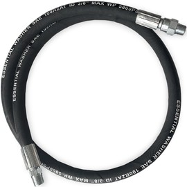 Essential Washer Pressure Washer Hose Whip | 5800 PSI | Heavy Duty High Pressure Water Hose with 3/8" Male NPT Fixed and Swivel Ends (4 Feet)