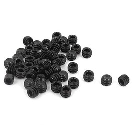 uxcell 8#x1/8" Alloy Steel Hex Socket Set Cap Point Grub Screws Black for Towel Rack Door Knob 50pcs