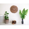 huamet PUHR CH10-B-00 Wall Clock Wood Walnut Wood Round Unique