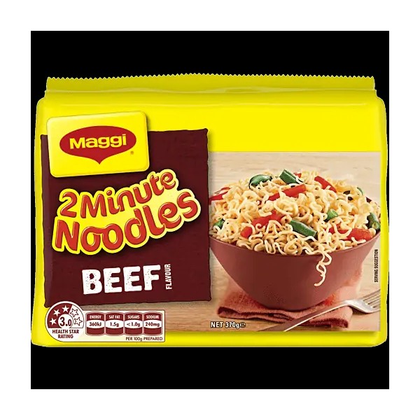 Maggi 2 Minute Beef Flavour Instant Noodles 5 Pack