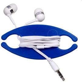 Unbranded Earbud Caddy 10 Pack - ABS Plastic, for Personal or Promotional Use - Blue