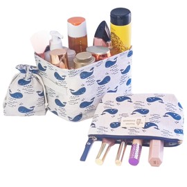 Women Cosmetic Bag Set Toiletry Bag Organizer Makeup Bag Blue Cosmetic Bag with Organizer, blue, Cosmetic bag with organiser