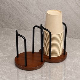 Double Cup Holder Stand for Cup Storage – Self-Contained Organizer Rack for Home, Kitchen, Office, Tea & Water Areas