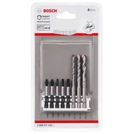 Bosch Professional 8-Piece Impact Control Screwdriver Bit and Multi-Purpose Drill Bit Set (Pick and Click, HEX-9, Accessories for Impact Drivers) Colour,Size