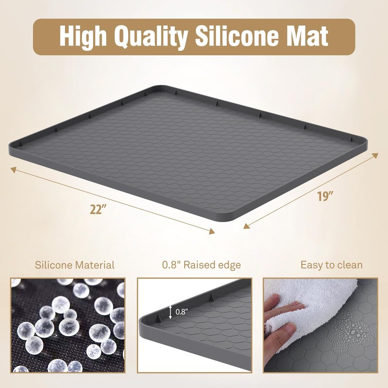 Water Cooler Mat - (22" x 19") Non-Slip Water Cooler