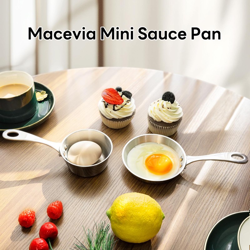 Macevia Mini Sauce Pan,18/10 Stainless Steel Butter Warmer Small Pot