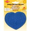 Kleiber Iron On Denim Jean Heart Shaped-Medium Blue-2 Patches,8.5 cm