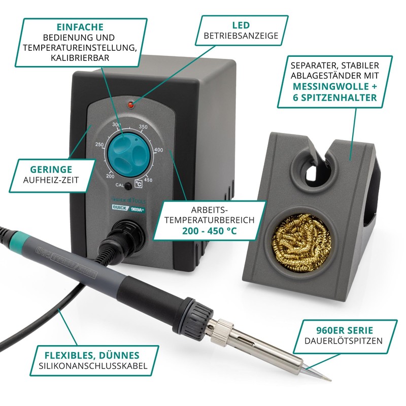 QUICK 969A+ Analogue Industrial Hand Soldering Station 70 W Working