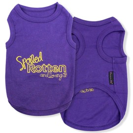 Parisian Pet Dog T-Shirt - Embroidered Spoiled Rotten Dog Clothes - 100% Cotton, Sleeveless Pet Vest - Machine Washable Shirts for Small Dogs XSS