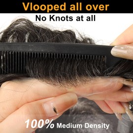 100% Density 0.06mm Thin Skin Toupee Hair for Men 8x10 Inch #1B20