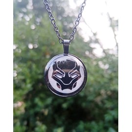 Gionatan Shop Black Panther Wakanda King T'Challa Necklace with Black Panther Pendant, League, panther