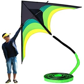 HANHAN 9.2FT wide huge Kite for Kids & Adults with 100FT Tail and 328FT String easy fly