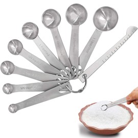 Measuring Spoons, 9-Piece Stainless Steel Measuring Spoon, Measuring Spoon Set, Measuring Spoons, Gram, Measuring Spoons, Stainless Steel Measuring Cup and Spoon with Measuring Ruler for Small Spice