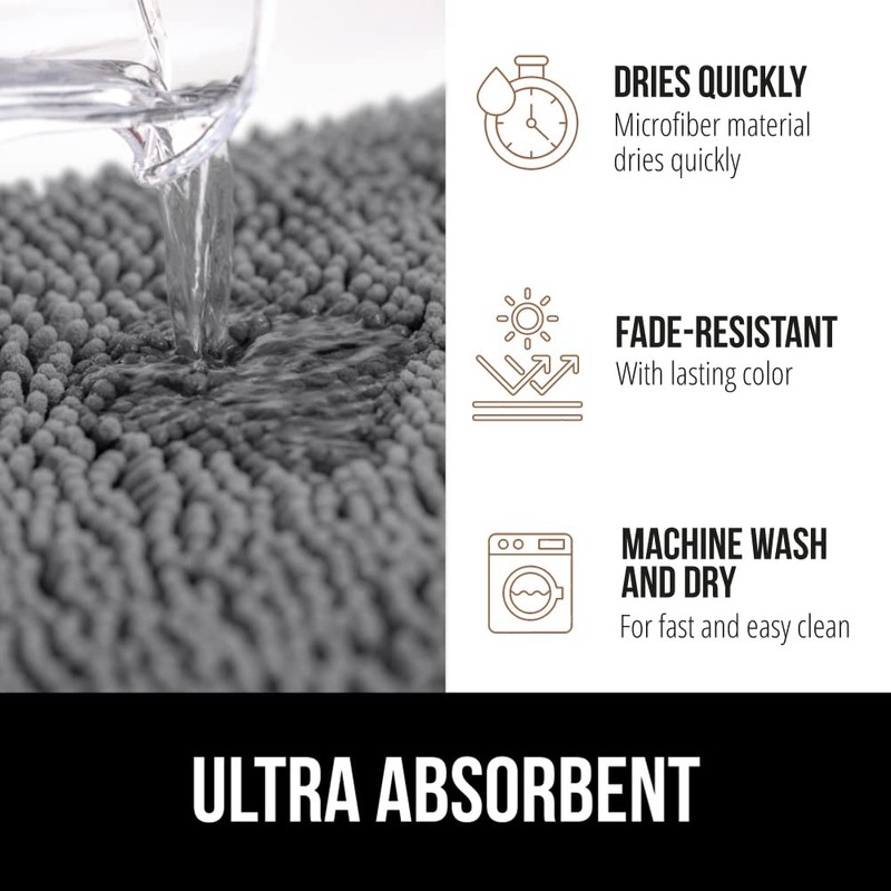 GORILLA GRIP GORILLA GRIP Bath Rug Mat, Thick Soft Absorbent