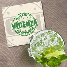 Unbranded Vicenza Grunge Welcome Travel 4'' X 4'' Square Wooden Coaster