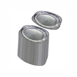 M1SS (Pack of 100)- Large Aluminium Foil Tray Food Container with Lids Square Tin Foil Recyclable Aluminium Disposable Pan Catering for Grilling Bake Roast Oven Safe Home Restaurant (14 Inches)