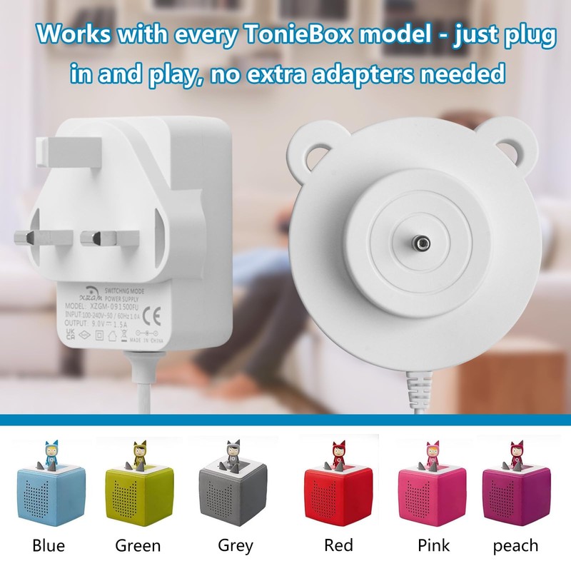 9V Charger for Tonie Box Power Cord Compatible with TonieBox