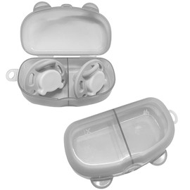 Pacifier Holder Case Snoother Case Container Boxes Universal Pacifier Case Accessories Holders for Travel (Gray, 2pieces)