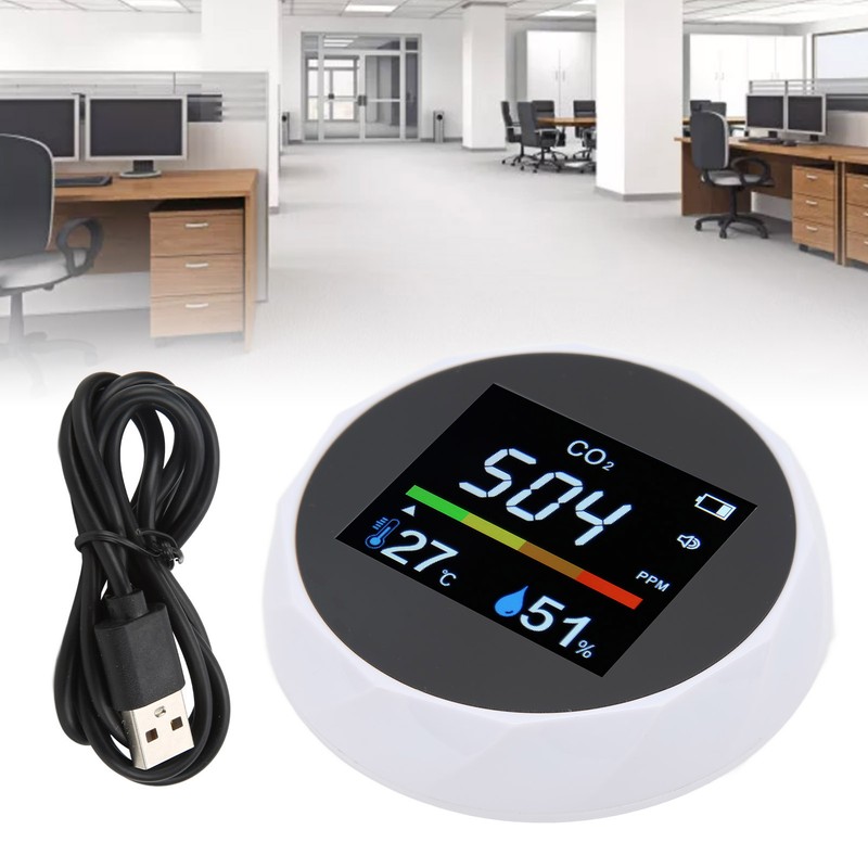 CO2 Monitor Carbon Dioxide Temperature Humidity 3 in 1 Portable