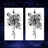 Oottati 2 Sheet Steampunk Compass Small Tiny Temporary Tattoo for