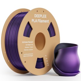 DEEPLEE Silk PLA 3D Printer Filament 1.75mm 1kg, Silk Dual Color Black Purple PLA, Dimensional Accuracy +/-0.02mm, Smooth & Shiny Texture, Multi Color 3D Printing Filament