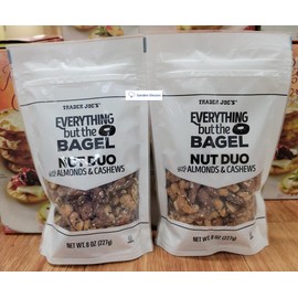 Trader Joe’s Everything but the Bagel Nut Duo with Almonds & Cashews 8oz 227g (Two Bags)