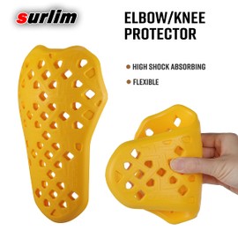 Surlim CE Level 2 Motorcycle Armor Motorcycle Elbow Knee Protector CE Elbow Knee Armor for Motorcycle Jackets Pants Inserts Pads [Pair]（Elbow/Knee）