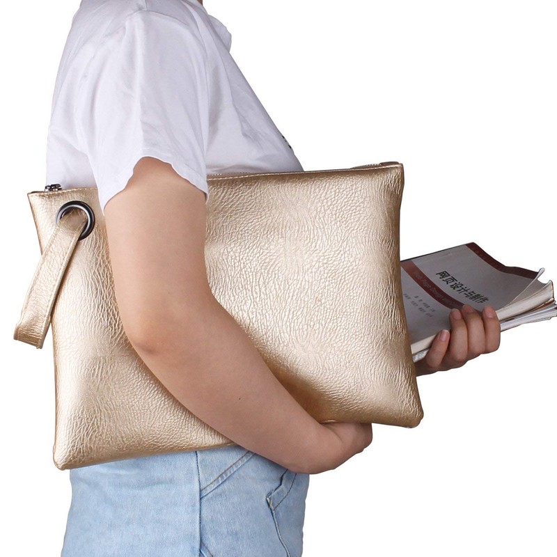 Fioeyr Oversized Clutch Bag Purse, Womens Large PU leather Evening