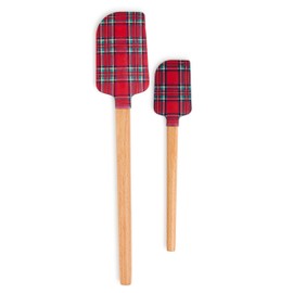 MACKENZIE-CHILDS Set of 2 Spatulas, Silicone Kitchen Spatula Set, Tartan Red