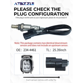 ATBIZZLE O2 Oxygen Sensor 234-4461 Downstream Fit for Honda Accord Crosstour Odyssey Pilot Ridgeline 3.5L, Acura MDX RL TL TSX 3.2L 3.7L 2007 2008 2009 2010 2011 2012 2013 2014, 2Pcs