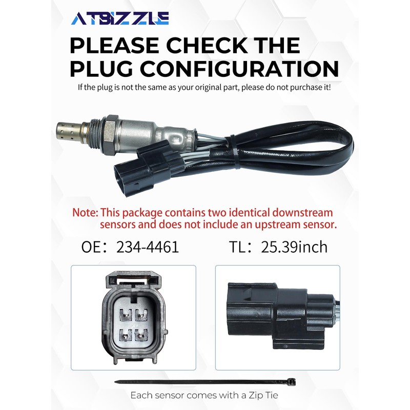 ATBIZZLE O2 Oxygen Sensor 234-4461 Downstream Fit for Honda Accord
