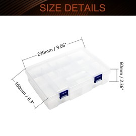 MroMax Component Storage Box - PP Electronic Component Containers Tool Boxes Transparent 9.06" x 6.30" x 2.36"(LxWxH),1pcs