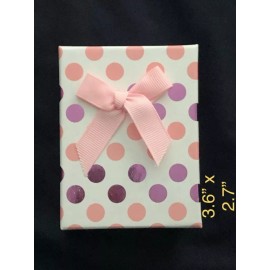 Unbranded Lot Of 18 Polka Dot Cardboard Jewelry Set Gift Boxes With Ribbon Bows