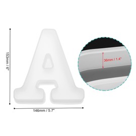 HARFINGTON Large Letter A Resin Molding 6" 3D Capital Alphabet Silicone Mould for Word Sign Art, DIY Crafts, Home Party Decoration, Candle Wax, Soap Crafts