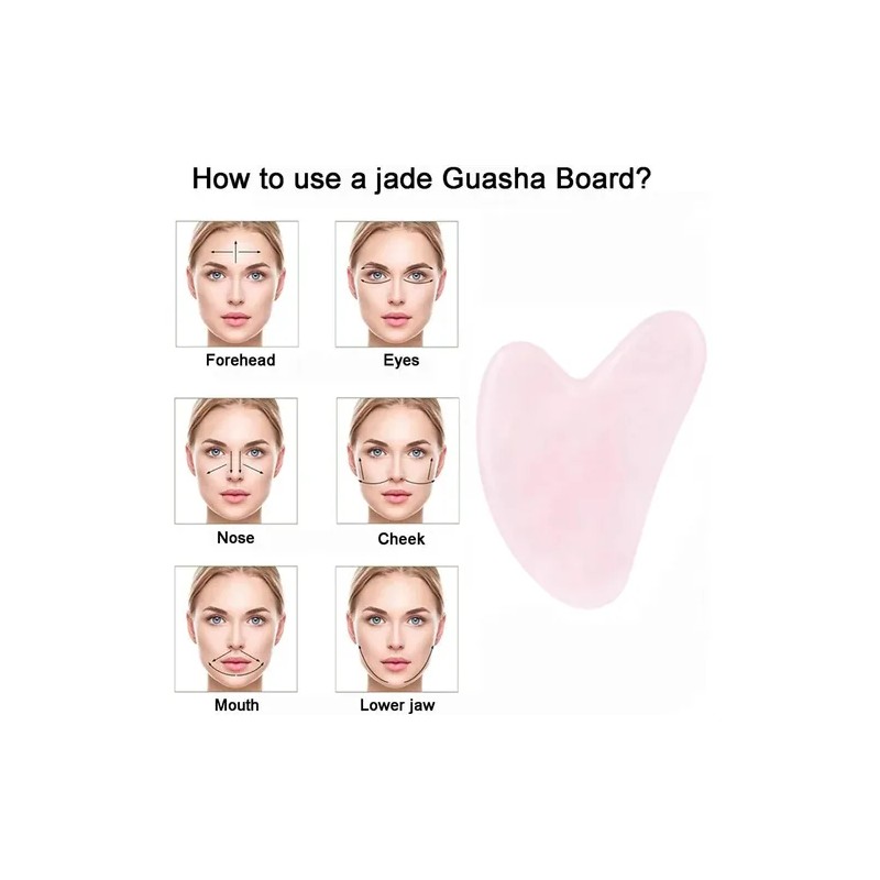 - Gua Sha De Piedra De Cuarzo Rosa 100% Auténtica