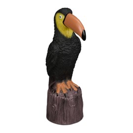 Relaxdays Bird Garden Figurine, H x W x D: 35 x 10 x 19 cm, for Standing, Plastic, Weatherproof Garden Decoration, Black/Brown