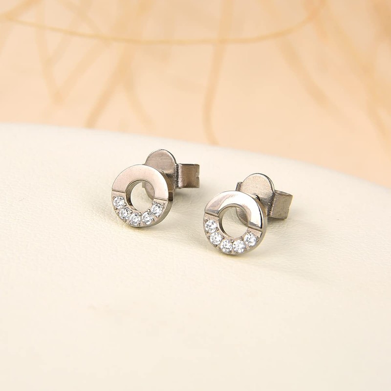 G23 Titanium Earrings for Sensitive Ears, Titanium Stud Earrings for