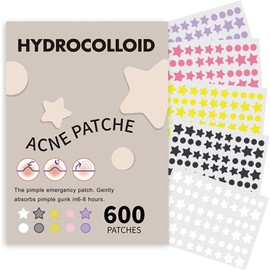 Parches para Acne, 600 PCS Parches para Granos de Estrella. Parches de Acne Estrellas, Suave Sin Irritación, Utilizado para Minimizar el Acné, Pueden Absorber la Secreción (Multicolor)