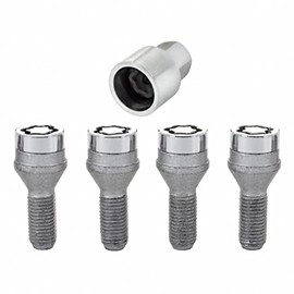 McGard Wheel Lock Bolt Set For Chrysler 200 2014-2017 | Cone Seat | M12 x 1.25 | 19mm Hex | 25.6mm Shank Length | 4-Pack | Chrome